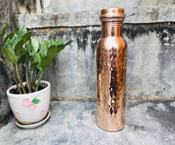 Pack of 2 TipC 100% Cooper made Bottle, Water bottle, pure cooper made,Luxury Design, Capacity 900 ML, Traditional pure copper drink ware - Image 2