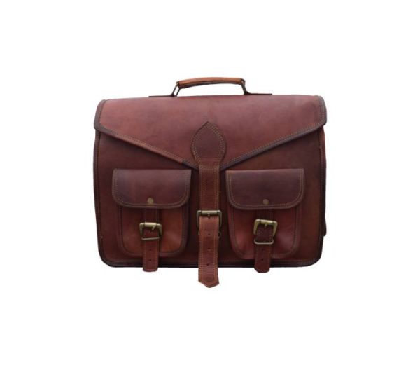 16" Personalized Handmade Convertible Goat Leather Messenger Bag, Office Briefcase, Laptop Bag Cum Backpack For Men and Women Best Gift - Image 12