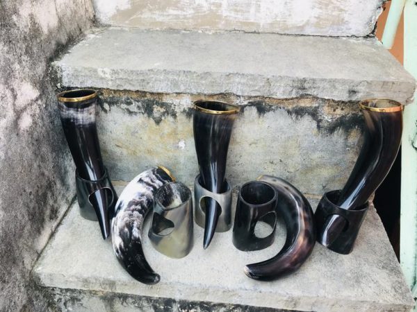 Pack of 5 Viking Buffalo Drinking Horn, Drinking Tankard, Medieval Ale Horn, Groomsmen Best Man Gift, Wedding Gift, Game of Thrones Horn - Image 3