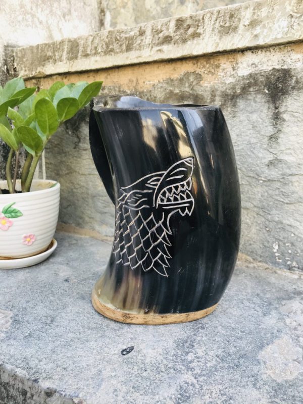 Viking Buffalo Drinking Horn Mug, Drinking Tankard, Medieval Ale Horn Cup, Groomsmen Best Man Gift, Wedding Gift, Game of Thrones Horn Mug - Image 3