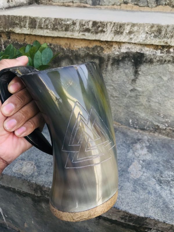 Viking Buffalo Drinking Horn Mug, Drinking Tankard, Medieval Ale Horn Cup, Groomsmen Best Man Gift, Wedding Gift, Game of Thrones Horn Mug - Image 2