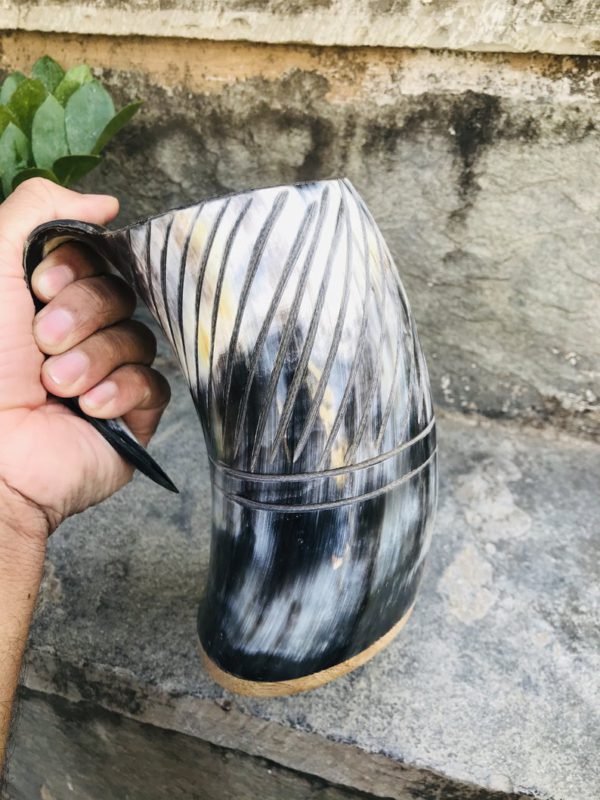 Viking Buffalo Drinking Horn Mug, Drinking Tankard, Medieval Ale Horn Cup, Groomsmen Best Man Gift, Wedding Gift, Game of Thrones Horn Mug - Image 2