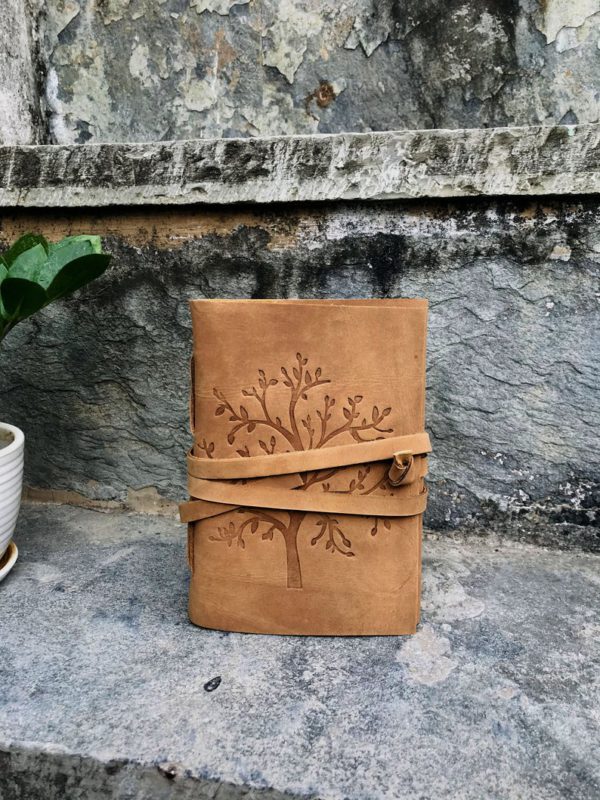 2 Tree of Life Buff Leather Journal, Travel Vintage Journal, Leather Notebook Non Refillable Diary Sketchbook Newspaper, Best Valentine Gift - Image 3