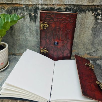 PACK OF 2 Leather Journal, Travel Diary, Leather Notebook, Refillable Diary, Journal With Stone Lock, Newspaper, Best Valentine Gift