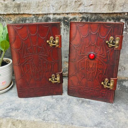 PACK OF 2 Handmade Goat Leather Journal, Travel Journal, Sketchbook, Refillable Diary, Journal Cover With Stone Lock, Best Valentine Gift