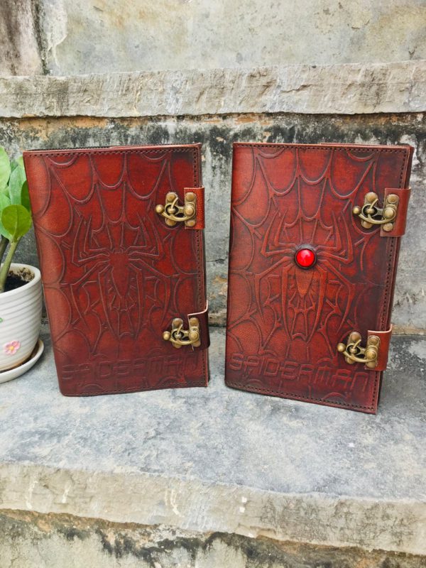 PACK OF 2 Handmade Goat Leather Journal, Travel Journal, Sketchbook, Refillable Diary, Journal Cover With Stone Lock, Best Valentine Gift